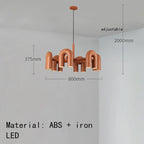 U-shaped Iron Chandelier Modern Minimalist LED Lighting for Home and Restaurant