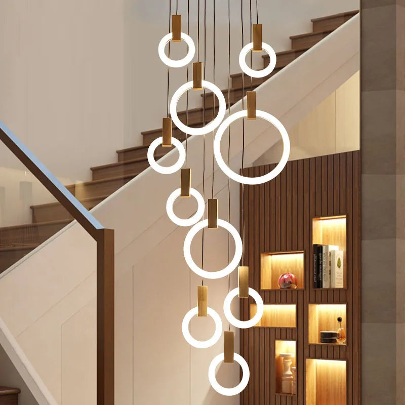 Wooden LED Chandelier for Living Room Ceiling Modern Lighting Fixtures