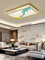 Luxury Crystal Glass Ceiling Light with LED Ring for Modern Villa Decor