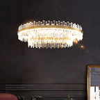 Ring Double-layer Crystal Chandelier for Living Room Dining Room Led Pendant