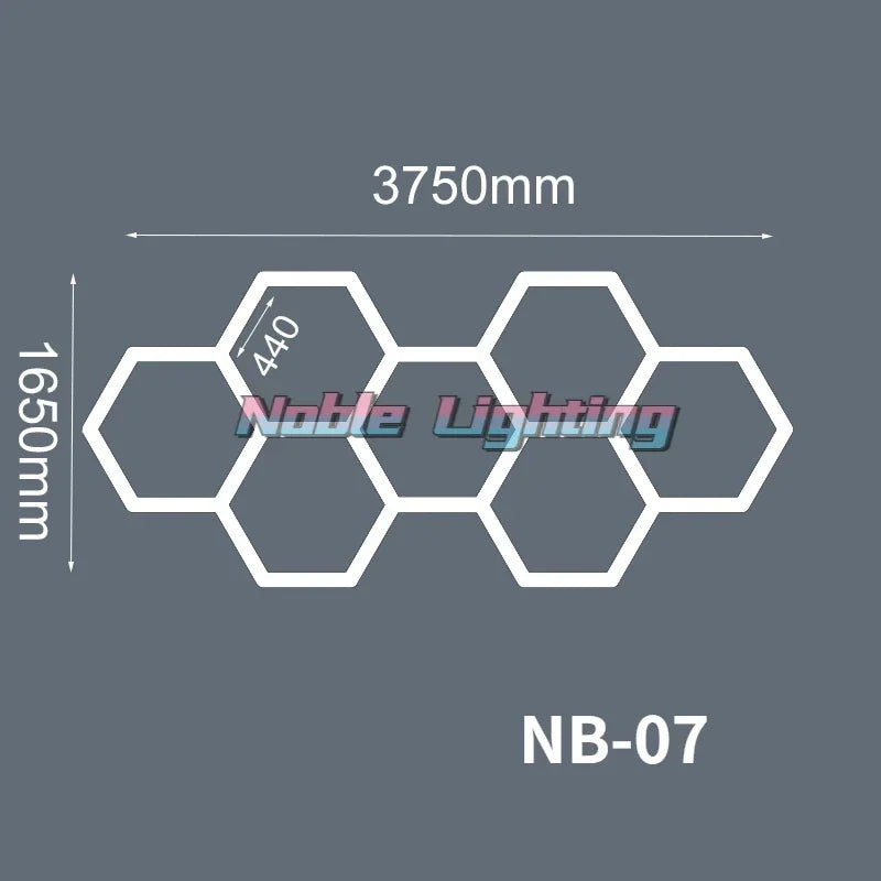 Hexagon LED Honeycomb Light: Ultra Bright Ceiling Lighting for Garage, Workshop, Showroom, Barber