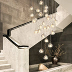 Crystal Ball Chandelier: Modern LED Stair Chandelier for Living Room, Kitchen, and Loft