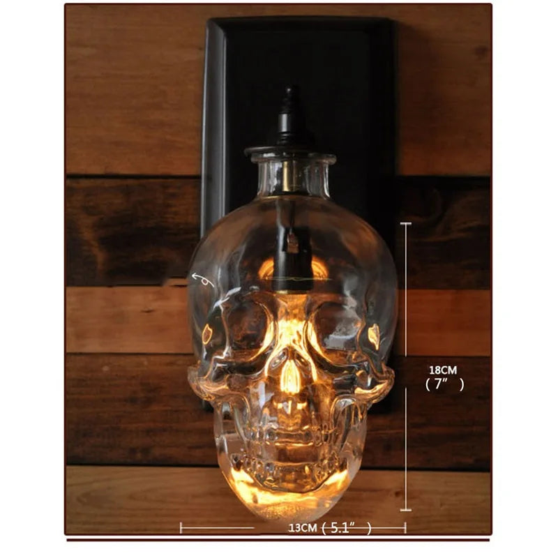 Skull Light Glass Sconce - Creative Nordic Design Wall LED Lamp