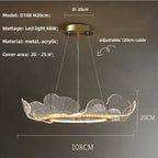 Ginkgo Gold Acrylic LED Pendant Light - Modern Minimalism Chandelier