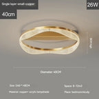 Nordic Brass LED Ceiling Chandelier Light for Living Room, Bedroom, Foyer