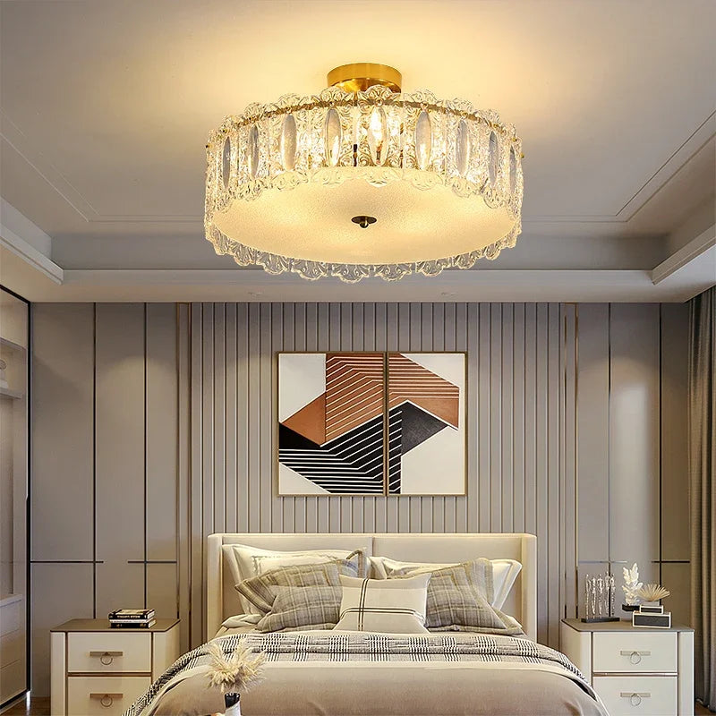 Romantic Glass Chandelier Luxury Ceiling Pendant Light Fixture