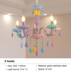 Crystal Chandelier: Modern Macaron Color Luminaire for Children's Room