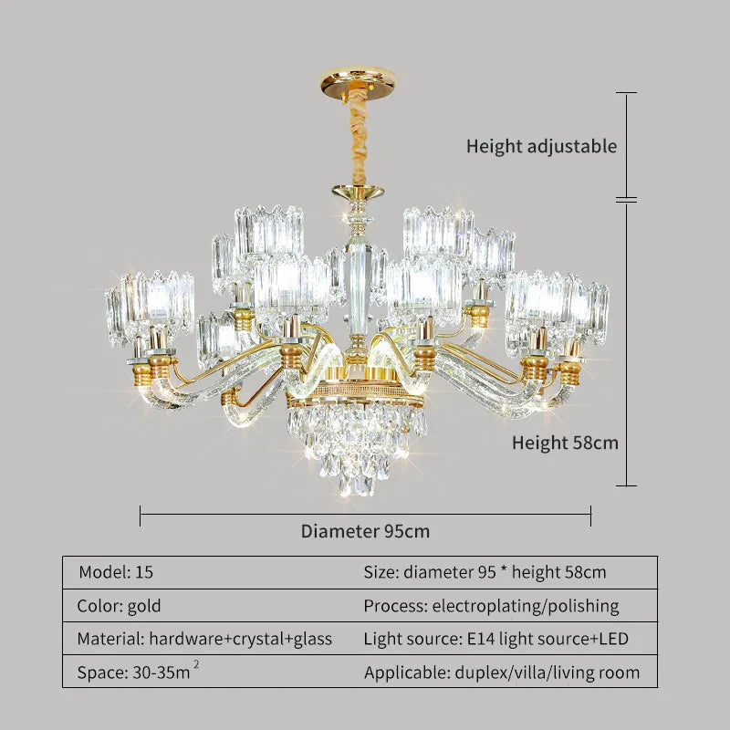 Crystal Chandelier: Elegant European Garden Lamp for Living Room, Bedroom