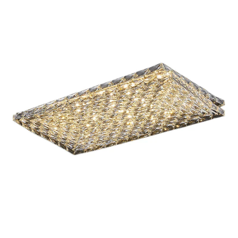 Crystal Square Ceiling Light: Elegant Indoor LED Lighting Fixture for Living Room, Bedroom & Corridor