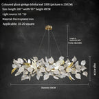 Ginkgo Leaf Crystal Chandelier - Elegant LED Pendant Lamp for Dining & Living Room