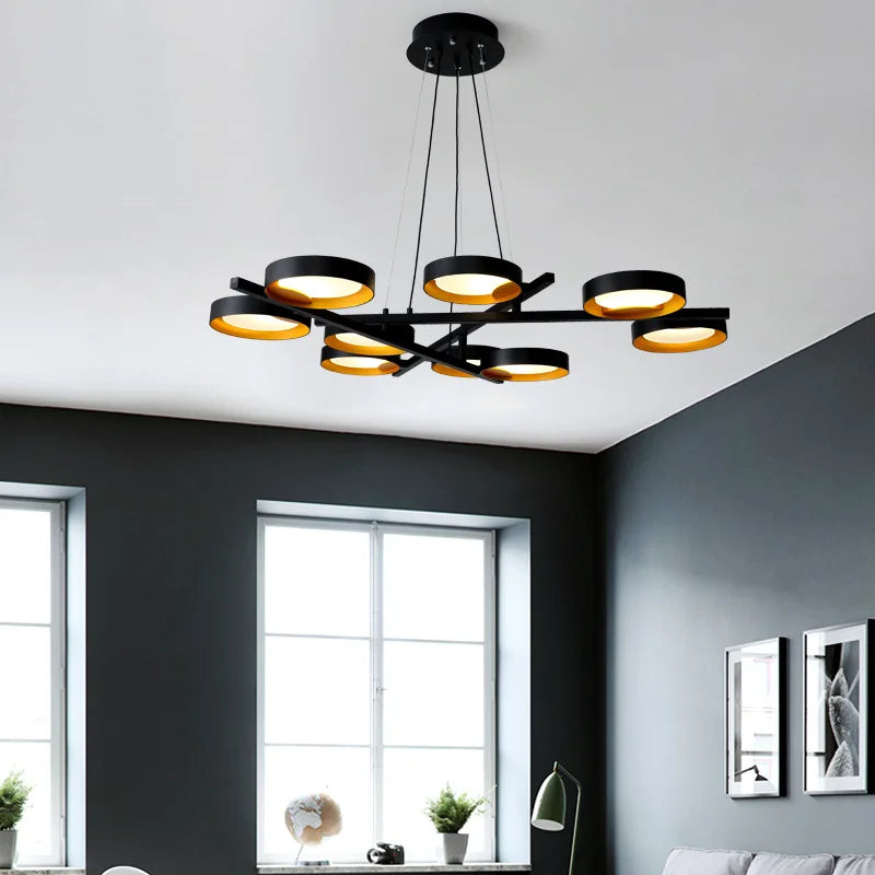 Metal Acrylic Modern Pendant Chandelier LED Light for Living Room Wall Decor