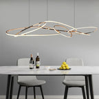 Rose Gold LED Chandeliers: Modern Rings Lighting for Living, Dining, Kitchen - Luminaire