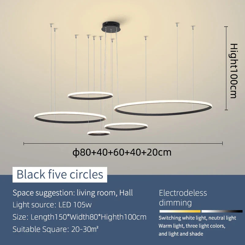 Modern LED Pendant Lights Chrome/Gold Plated for Dining Living Kitchen