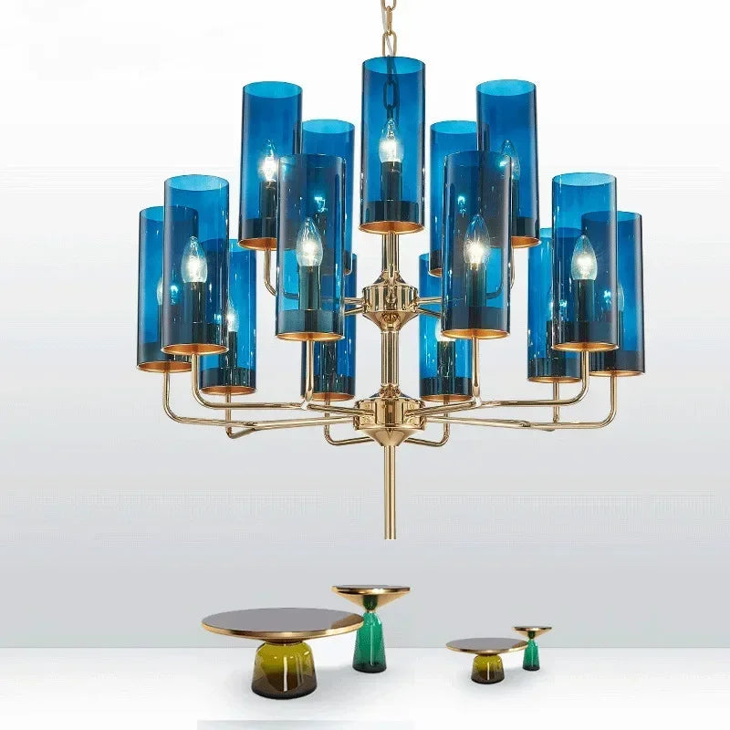 American Lustre Glass Chandelier LED Pendant Light Fixture