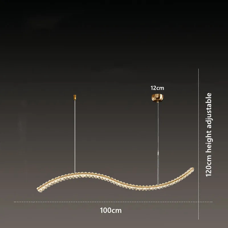 Crystal LED Pendant: Modern Minimalist Chandelier for Home Dining Living Room Decor