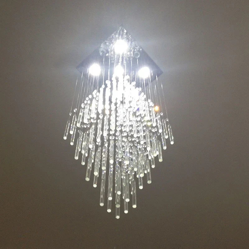 Crystal Ceiling Chandelier Modern Living Room Lighting Fixture Loft Staircase Lustre
