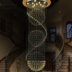 Spiral Crystal Chandelier Light for Living Room and Staircase