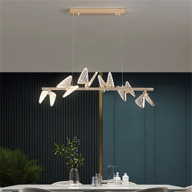 Butterfly LED Chandelier: Modern Hanging Light for Home, Bedroom, Coffee Store & More