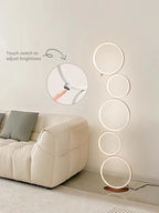 Modern Five-Ring LED Floor Lamp for Living Room and Bedroom