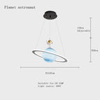Astronaut Ball LED Light: Modern Boys Room Decor, Acrylic Planet Earth Pendant