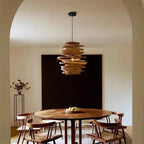 Bamboo Birdnest Pendant Light for Dining Room, Handmade Wicker Lamp for Kitchen Bar & Living Room