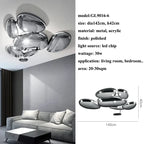 Chrome Art Ceiling Lamp for Modern Living Room, Bedroom Chandelier Lighting, Luxury Fixtures
