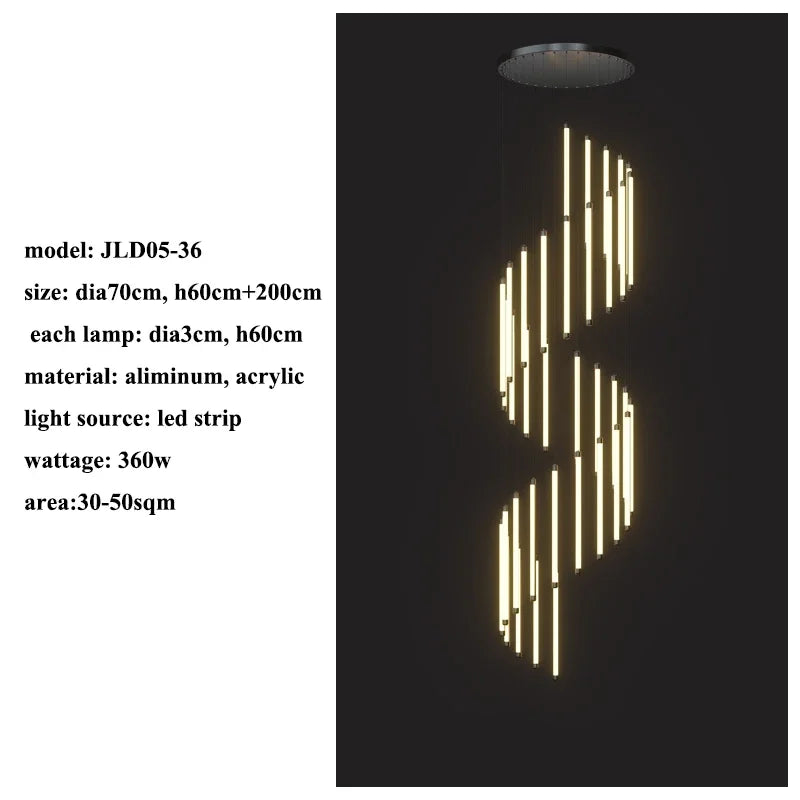 Nordic Black LED Dimmable Pendant Lights Modern Luxury Suspend Luminarias