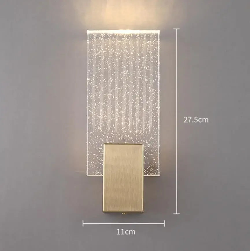 Luxury Crystal Glass Wall Sconce Light Fixture Gold for Bedroom Living Room