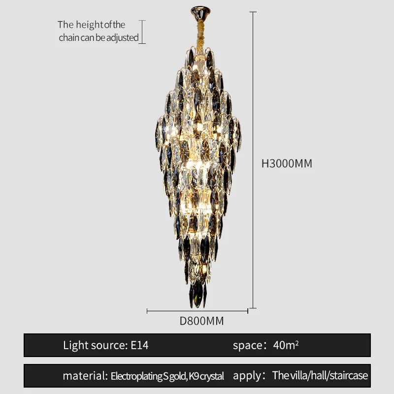Crystal Chandelier for Luxe Modern European Villa Decor