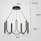 U-Shape LED Pendant Chandelier for Modern Minimalist Luxury Home Decor