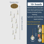 Gold Crystal Raindrop Chandelier for Staircase Foyer