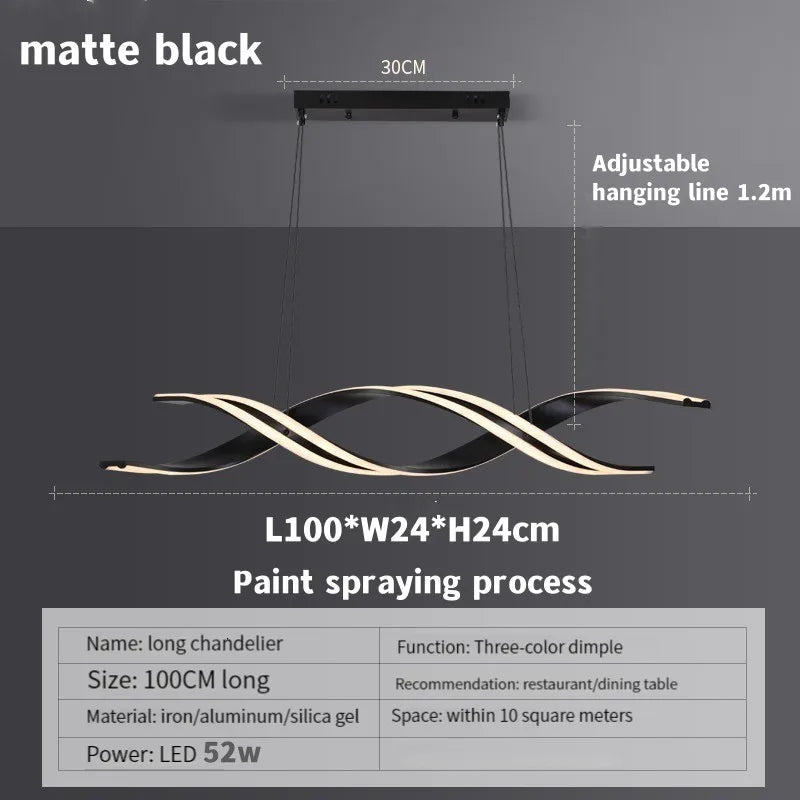 Modern Gold Dimmable LED Pendant Chandelier for Dining Room Kitchen Island