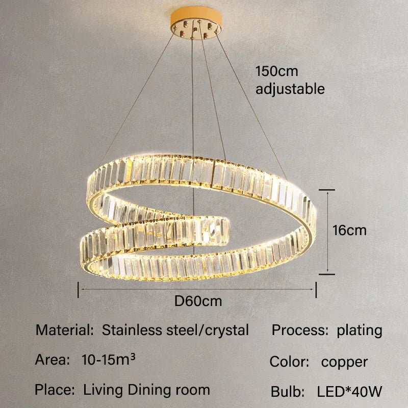 Crystal LED Pendant Lights: Modern Luxury Chandelier for Living and Dining Rooms