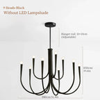 Afralia French Style Black Pendant Light Chandelier - Luxury LED Ceiling Lamp