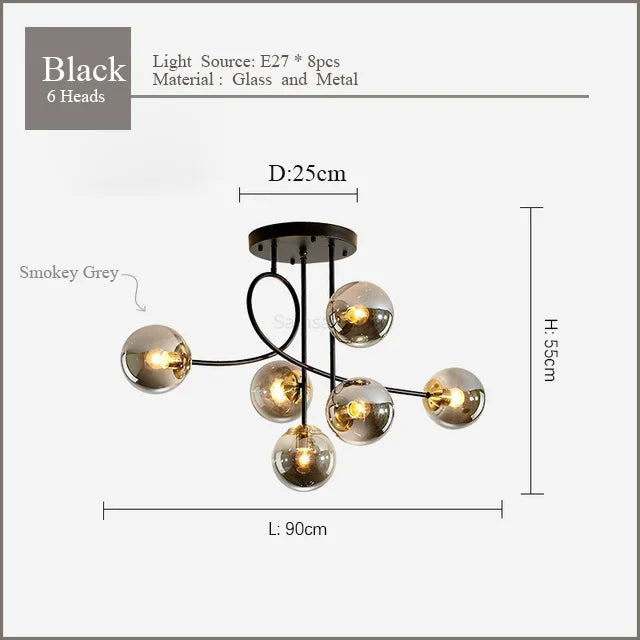 Magic Bean Glass LED Chandelier - Nordic Modern Minimalist Luxury Ceiling Lamps