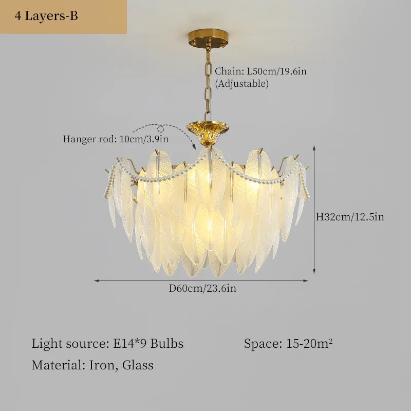 Feather Pendant Chandelier for Luxe Ceiling Decor in French Loft Style