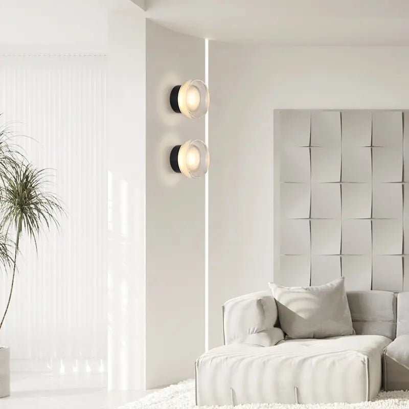 Elegant Glass LED Wall Sconce for Luxury Lighting in Bedroom and Aisle