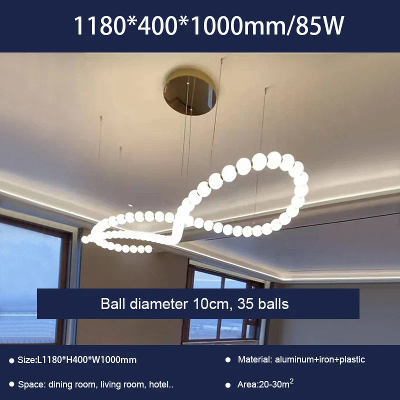 Pearl Necklace Chandelier: Modern Luxury Pendant Light for Living Room, Staircase, Foyer