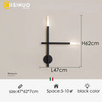 Nordic Black LED Wall Lamp: Multi Arms Bedside & Living Room Indoor Lighting