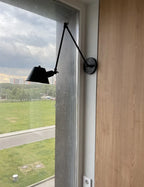 Vintage Iron Wall Sconce Lighting, E27 LED, Black Rustic Arm Wall Lights