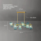 Peacock Leaf LED Copper Ceiling Chandelier for Living Room Décor