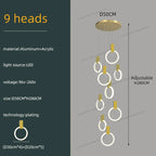 Modern Luxury Gold\Black Acrylic Loft Chandelier