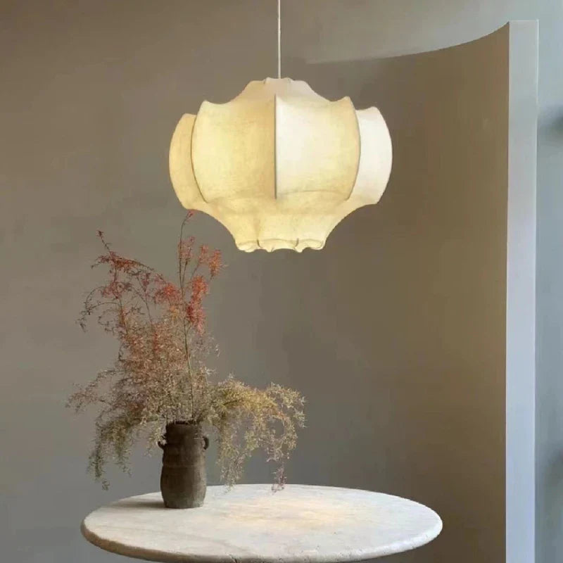 Italian Silk Pendant Lights: Designer Luxury for Interior Decor in Living Room, Bedroom, Dining.