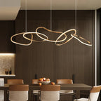Rose Gold LED Chandeliers - Modern Circle Rings Hanging Lights Fixtures