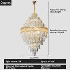 Elegant Crystal Chandelier: Modern European Lighting for Living, Dining & Bedroom