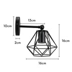 Vintage Iron Wall Sconce Cage Guard Modern Loft Indoor Lighting