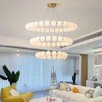Nordic Ring LED Chandelier Acrylic Dimmable for Living Room Bedroom Hall