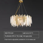 Glass Chandelier Light for Living Room, Bedroom, Dining: Luxury Art Designer Lighting