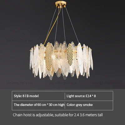 Glass Chandelier Light for Living Room, Bedroom, Dining: Luxury Art Designer Lighting