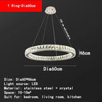 Round Crystal Ceiling Chandelier for Kitchen Dining Room LED Lighting Fixtures